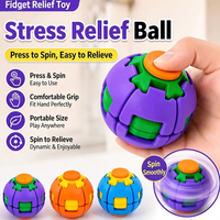 Nouvelle balle de décompression colorée imprimée en 3D, jouet à presser et à faire tourner, gyroscope pour les doigts, pour l'exercice cérébral