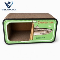 Mobilier d'intérieur pour animaux de compagnie : Maison-griffoir pour chat en carton, type grotte, avec lit fermé et tunnel, vente en gros