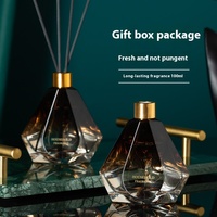 Ensemble diffuseur de parfum personnalisé avec logo, flacons en verre, bâtonnets en rotin parfum vanille noire, parfum de luxe sans BPA ni alcool