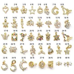 Fabrik Großhandel winzige Charms für Schmuck machen 14 Karat Gold kleinen Stern Mond Schmetterling Herz Schmuck Anhänger Charms - Product Image 5