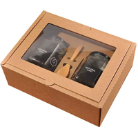 Boîte d'emballage en carton ondulé brun rigide et recyclable pour vin, pot de miel, boîte cadeau avec fenêtre – Vente en gros