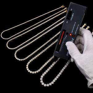 Collier Chaîne Tennis Hip-hop en Gros pour Hommes et Femmes, Plaqué Or 18K, Argent S925, Diamant de Laboratoire VVS, Moissanite, 2-6mm - Product Image 3