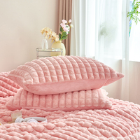 Parure de lit en flanelle de lait écologique, moderne, couleur unie, personnalisable, pour lit King Size, avec couverture et protège-matelas, pour usage domestique, en velours