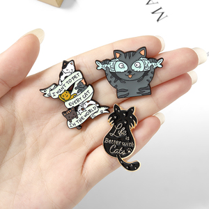 Broches de lapela com 11 estilos, broches para gatos com esmalte, broches personalizados de gato, malha de animais - Product Image 4