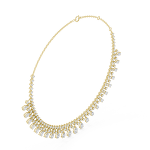 Collier Diamant Cascade de Pétales Coupe Poire Frangée pour Femme, Idéal pour Occasions Spéciales, Prix Export - Grande Vente - Product Image 2