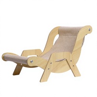 Chaise-lit ergonomique en bois pour chat, griffoir en sisal, salon incurvé pour chat, structure démontable KD, mobilier pour animaux de compagnie OEM ODM