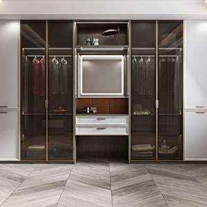 Modern White Wood PVC Sliding Bedroom Wall Wardrobe MDF Door Clothes Cabinet <b>Mirror</b> Dressing <b>Drawer</b> Closet Home Hotel Furniture - Product Image 1