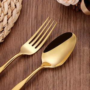 Ensemble de 5 couverts brillants en acier inoxydable, plaqué or, pour fêtes, restaurants et hôtels - Product Image 3