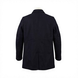 Veste de travail bleu foncé pour homme, boutonnée, à manches longues, vêtement d'extérieur uni pour le personnel - Product Image 5