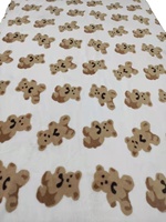 Tela de Alta Costura con Estampado Animal de 190-200 g/m², Diseño de Oso de Dibujos Animados, Impresión Digital a Doble Cara, Franela, Otra Tela para Invierno