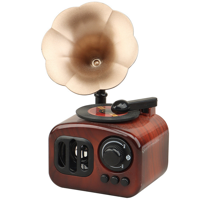 Retro Phonograph Shape Music Box Classical Art Decor Music Box Crafts Gift Home Decoration Antique Vintage Decor