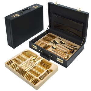 Juego de Cubiertos de Acero Inoxidable de 72 y 84 Piezas con Estuche de Madera para Regalo, para Comer en Casa - Product Image 4