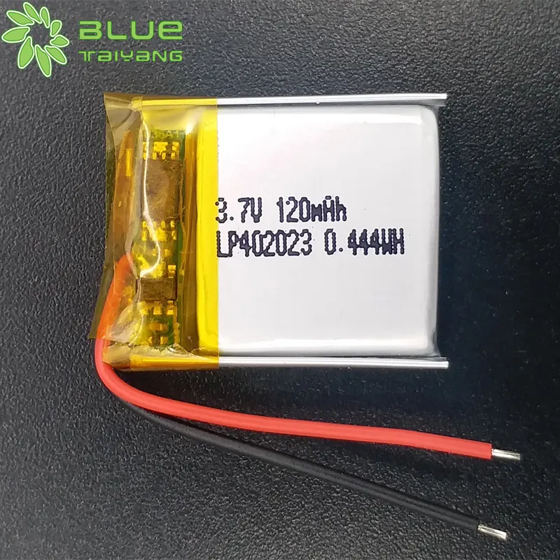 402023 3.7V 120mAh bateria de polímero de lítio com bateria de lítio com ntc ntc 3.7V 120mAh bateria de polímero