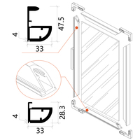 Profils d'extrusion en aluminium thermolaqué, cadres de porte métalliques modernes, minimalistes et luxueux, sur mesure, pour placards et armoires en verre