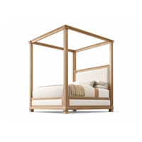 Lit à baldaquin en tissu Mayfair, lit capitonné de luxe, lit king-size ou queen-size, hôtel, villa, vente en gros sur mesure