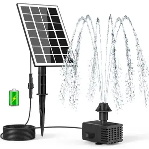 Panel solar eficiente, rociador de estilo de agua diferente, fuente flotante solar de CC sumergible para exteriores, fuente de agua solar
