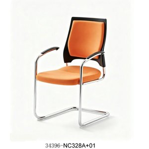 Chaise de bureau moderne en maille 34396-NC328, chaise de bureau ergonomique pivotante avec accoudoirs fixes et base en plastique - Product Image 4