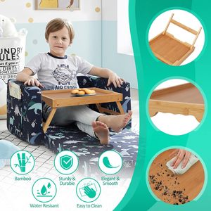 Table de petit-déjeuner pliante en bois d'acacia pour canapé-<span class=keywords><strong>lit</strong></span> utilisé comme support d'ordinateur portable et surface de salle à manger - Product Image 3