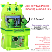 Jeu de tir à deux joueurs de vache mignonne Dieu 666 simulateur amusant Console en bois Design enfants Design amusant
