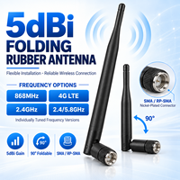 Antenne externe omnidirectionnelle pliable en caoutchouc à gain élevé 2.4G 5.8G WiFi 868MHz 4G-LTE pour module de routeur IoT