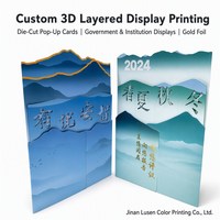 Carte de visite 3D pop-up de luxe personnalisée pour entreprises, découpée au laser, avec dorure à chaud, cadeau institutionnel, impression de boîte cadeau de luxe personnalisée