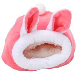 C153 Warm Cute Small Animal House for Rabbit Washable Anti Slip Bottom Bunny Design Indoor Rabbit House