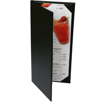 Porte-menus de restaurant double face, vendus par boîte, avec feuilles en PVC transparent pour la protection du papier, pour listes de vins et menus de bar