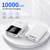 Produit Tendance 2026 – Batterie Externe Intégrée de Haute Qualité avec Quatre Ports USB Type-C, 10000 mAh, Charge Rapide 22,5 W, Écran LED, Couleurs Personnalisables