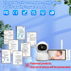 2024 thiết kế mới abm570 5 inch màn hình bé máy ảnh 720P với Pan-Tilt tầm nhìn ban đêm sản phẩm chăm sóc em bé thông minh bé màn hình - Product Image 3