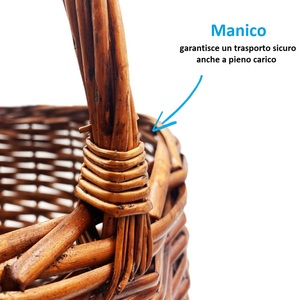 Panier en osier 30x30x40 cm Marron foncé Panier de pique-nique tissé - Product Image 3
