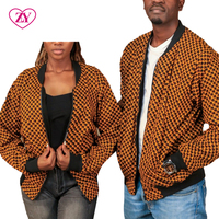 Blouson Bomber Moto Homme en Coton Imprimé Africain Respirant à Col Montant Motif Wax – Nouvelle Collection Automne – Meilleures Ventes