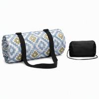 Tapis de plage pliable imperméable avec poignées de transport et sac de rangement pour pique-nique, randonnée et camping en plein air