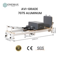 Reformer de Pilates Plegable Ajustable de Aluminio Duradero con Certificación CE ONEMAX, Capacidad de 200 kg, Sistema de Deslizamiento Silencioso, 10 Años de Garantía