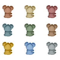 Assiettes à dîner en silicone de qualité alimentaire, conception Koala, dessin animé
