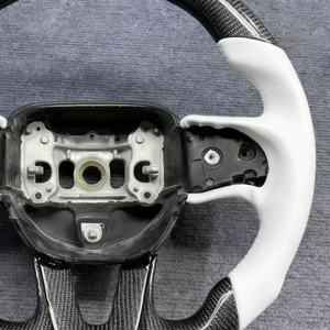 Volant en cuir blanc, volant en fibre de carbone, volant de voiture pour <span class=keywords><strong>RTS</strong></span> Dodge Charger 2015-2022, style sport - Product Image 4