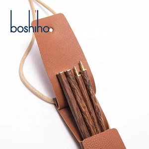 Portable Reusable Tableware Storage Bag for Outdoor Camping Red Sandalwood Folding Chopsticks Storage Bag - Product Image 3