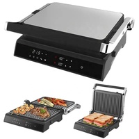 Aifa New 6 Scheiben Grill Elektrischer abnehmbarer digitaler Kontakt grill aus Edelstahl Panini Press Electric BBQ Grill