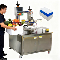 Goldtec Machine à emballer scellant pour boîtes en mousse à rotation automatique de 360 degrés Machine à sceller les boîtes en mousse avec ruban adhésif