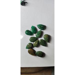 Mugalart Natural a One Churn - Piedras Preciosas Sueltas Talladas en Forma de Hoja de Diamante de Malaquita, Piedra Verde de Rajastán para la Fabricación de Joyas - Product Image 4