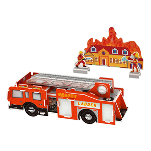Modèle <span class=keywords><strong>de</strong></span> puzzle 3D en papier DIY, <span class=keywords><strong>camion</strong></span> <span class=keywords><strong>de</strong></span> pompiers 3D avec 56 pièces - Product Image 3