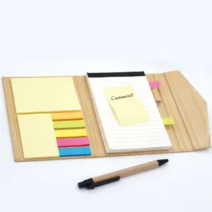 Promotional Customised magnetic fridge Notepad Memo Pads with pen and gradient sticky note