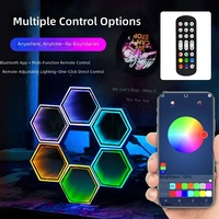 Luz Ambiental Iridiscente para Juegos, Activada por Sonido, Alimentada por USB, con Lente Acrílica de Panal, Estilo Abismo, Sincronización Musical, Ambiente Rítmico