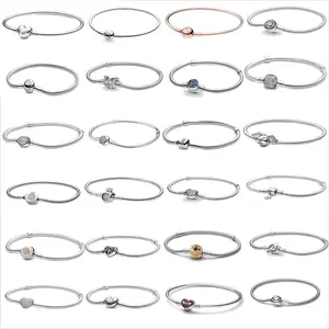 <span class=keywords><strong>Bracelet</strong></span> populaire en os de serpent avec lettre Couronne de Princesse scintillante, compatible avec les pendentifs <span class=keywords><strong>Pandora</strong></span>, pendentif perlé DIY, bijoux pour femmes - Product Image 1