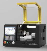 CTMACH Mini Tour CNC de table modèle boîte noire haute précision pour contrôleur, pour usage scolaire, laboratoire et domestique