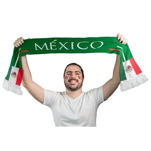 激安販売中！プリントニット、カスタムジャカードロゴ入りスポーツサッカークラブ、メキシコファン旗スカーフ - Product Image 3