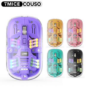 Souris transparente Bluetooth Ordinateur Silencieux Rechargeable Léger Souris sans fil RGB pour jeux pour Mac Tablette Ordinateur portable Souris - Product Image 1