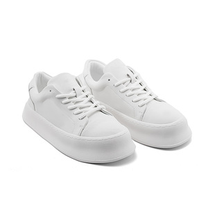 Zapatillas Deportivas Blancas para Hombre, Punta Redonda, Cierre de Cordones, Parte Superior de PU, Suela de Goma, Entresuela de EVA, Casuales, para Todas las Temporadas, Color Sólido - Product Image 5