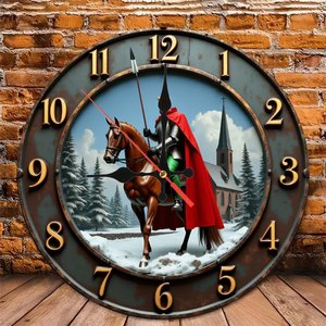 Round Wooden Wall <b>Clock</b> 25x25Cm Retro Numeral Design Quiet Home Cafe Bar Decor - Product Image 4