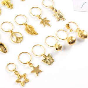 Nouveau <span class=keywords><strong>Viking</strong></span> doré Dreadlocks perles Boho tresse perles décorations bijoux feuille cheveux anneaux bricolage cheveux accessoires - Product Image 6