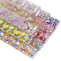 30*120Cm Faux Cuir Tissu Pvc Cuir Tissu Faux Fleurs Étoile Coeur Imprimé Cuir Pour Chaussures Et Sacs
